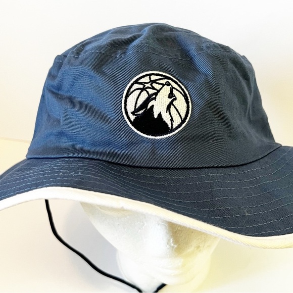 Minnesota Timberwolves NBA Blue Bucket Fishing Sun Hat Draw String Jack Links - Picture 2 of 6